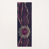 OMマンダラエレガントオンパープル大理石金ゴールド瑪瑙 ヨガマット (正面)