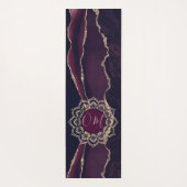 OMマンダラエレガントオンパープル大理石金ゴールド瑪瑙 ヨガマット (裏面)