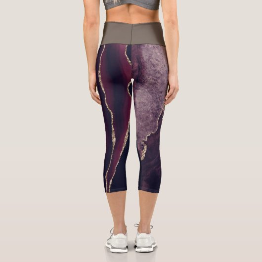 OMマンダラオンマーブルアゲートパーソナライズされたト カプリレギンス (裏面)