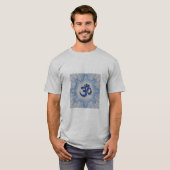 「OmモダンデザインスピリチュアルTシャツ」 Tシャツ (正面フル)