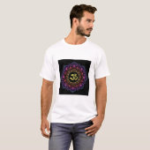 「OmモダンデザインスピリチュアルTシャツ」 Tシャツ (正面フル)