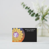 OMモダンパーソナライズされたシンボルロータスマンダラアート 名刺 (スタンド正面)