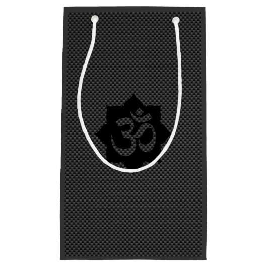 OMロータススピリチュアリティヨガinカーボンファイバースタイル スモールペーパーバッグ (正面)