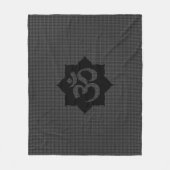 OMロータススピリチュアリティヨガinカーボンファイバースタイル フリースブランケット (正面)