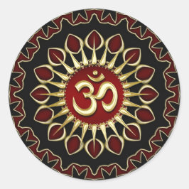 OM光勇気エネルギースピリチュアルヒーリングステッカー ラウンドシール