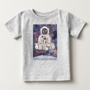 Om宇宙飛行士キッズコットンTシャツのような場所なし ベビーTシャツ