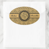 Om瞑想とリラックス呼吸ステッカー 楕円形シール (バッグ)