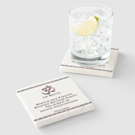 Om瞑想マントラパーソナライズされたシンボル引用文 ストーンコースター