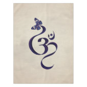 OM記号と蝶-水彩 テーブルクロス (正面)