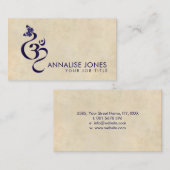 OM記号と蝶-水彩 名刺 (正面/裏面)