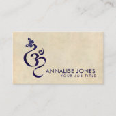 OM記号と蝶-水彩 名刺 (正面)