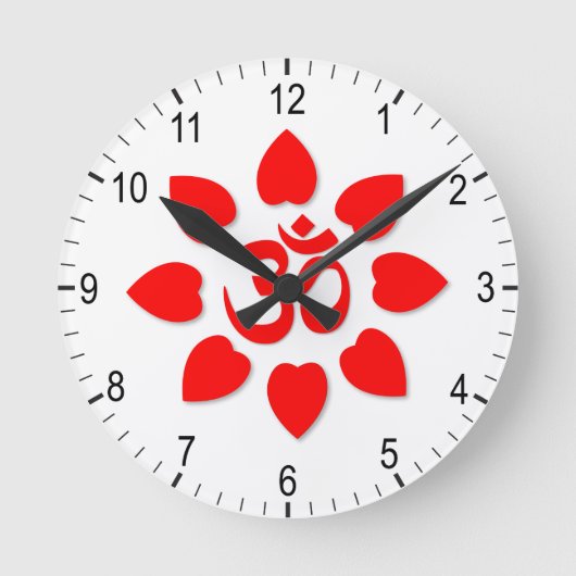 Om記号 ラウンド壁時計 (正面)