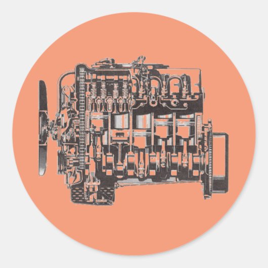 OM617エンジンステッカー ラウンドシール (正面)