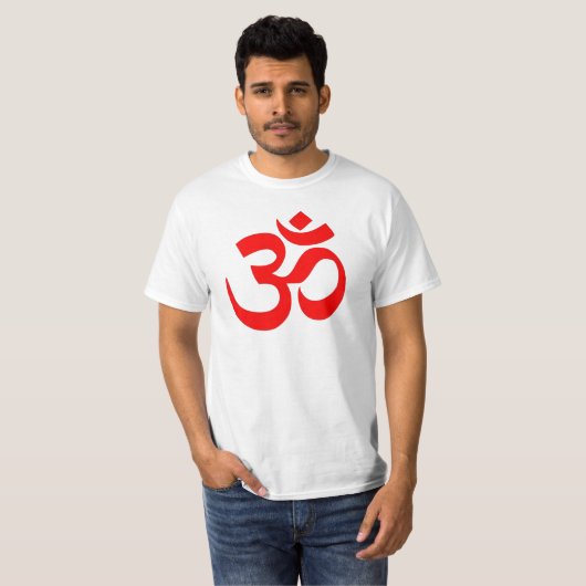Om (ॐの) -ヒンズー教および仏教の記号 tシャツ (正面フル)