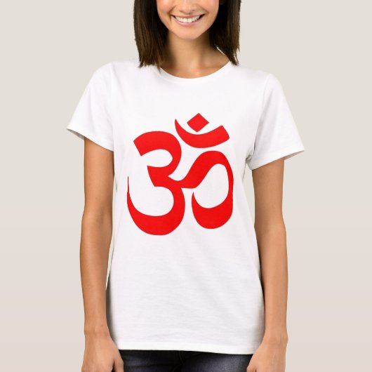 Om (ॐの) -ヒンズー教および仏教の記号 tシャツ (正面)