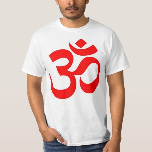 Om (ॐの) -ヒンズー教および仏教の記号 tシャツ (正面)