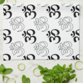 Om、オウム記号 キッチンタオル (折り畳み)