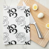 Om、オウム記号 キッチンタオル (四つ折り)