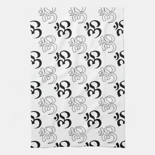 Om、オウム記号 キッチンタオル (縦)