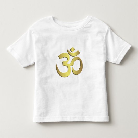 Om (オウム)のナマステのヨガの記号の幼児のワイシャツ トドラーTシャツ (正面)