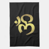 Om (オウム)のナマステのヨガの記号 キッチンタオル (縦)