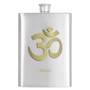 Om (オウム)のナマステのヨガの記号 フラスク