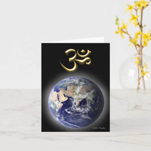 Om (オウム) カード (黄色い花)