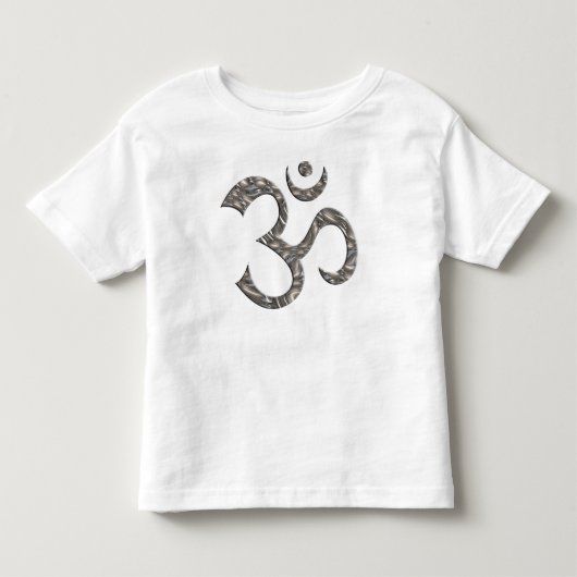OM /オウム – シルバー トドラーTシャツ (正面)