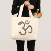 OM /オウム – シルバー ラージトートバッグ (正面(商品))