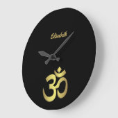 Om (オウム)ナマステヨガシンボル ラージ壁時計 (傾斜)