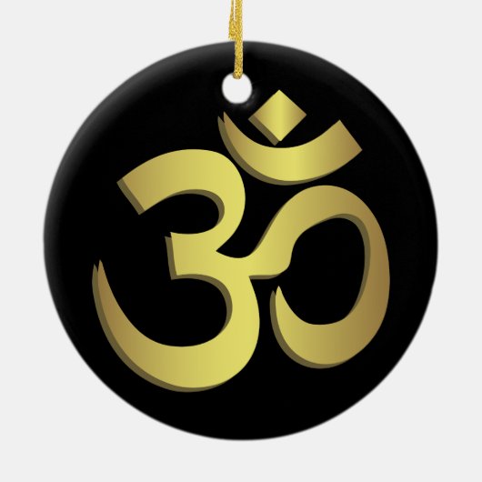 Om (オウム)ナマステヨガ記号 セラミックオーナメント (裏面)