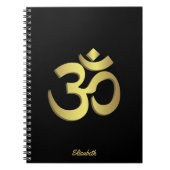 Om (オウム)ナマステヨガ記号 ノートブック (正面)
