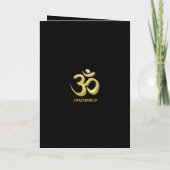 Om | 内なる平和から始まる | 呼吸の瞑想 箔グリーティングカード (裏面)
