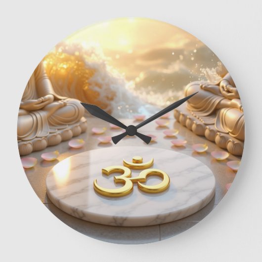 OM - AUM - 禅 - 壁掛け時計 ラージ壁時計 (正面)
