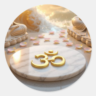 OM - AUM - ZEN BUDDHISM ラウンドシール