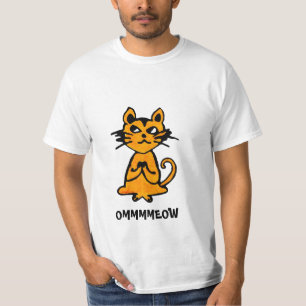 Om Cat -ヨガおもしろい T Shirt (男性) Tシャツ
