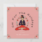 'Om For The Holidays' ヨガとリースのホリデーカード シーズンカード (正面)