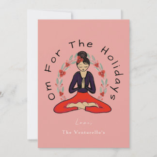 'Om For The Holidays' Family Yoga Holiday Card シーズンカード
