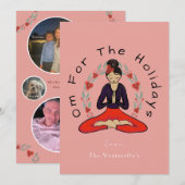 'Om For The Holidays' Family Yoga Holiday Card シーズンカード (正面/裏面)