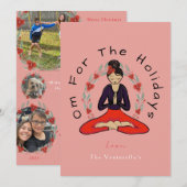 'Om For The Holidays' Family Yoga Holiday Card シーズンカード (正面/裏面)