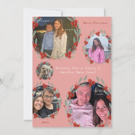 'Om For The Holidays' Family Yoga Holiday Card シーズンカード (裏面)