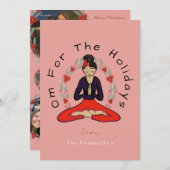 'Om For The Holidays' Family Yoga Holiday Card シーズンカード (正面/裏面)