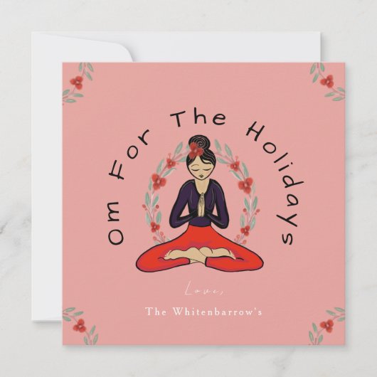 'Om For The Holidays' Yoga and Wreath Card シーズンカード (正面)