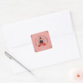 'Om For The Holidays' Yoga and Wreath Card Square スクエアシール (封筒)
