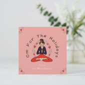 'Om For The Holidays' Yoga and Wreath Holiday Card シーズンカード (スタンド正面)