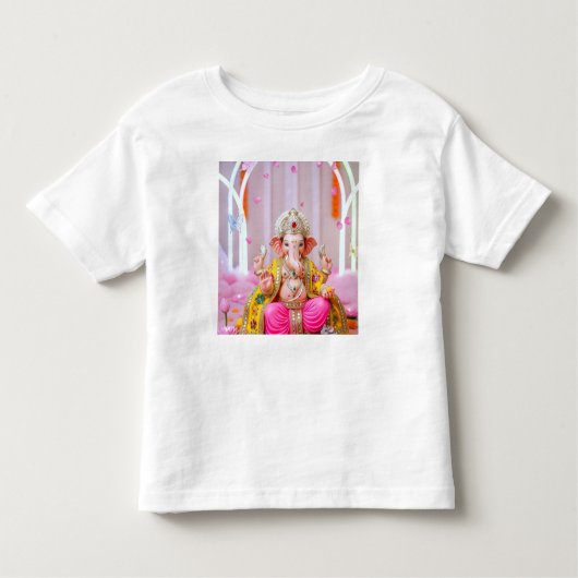 ✨ Om Ganesh – Divine Symbol of Wisdom & Prosperity トドラーTシャツ (正面)