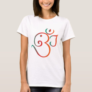 Om ganpati緑オレンジ tシャツ