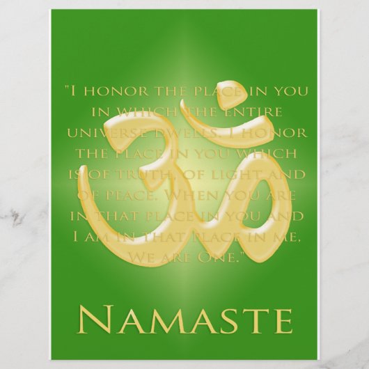Om inグリーンと金ゴールド-ナマステ チラシ (正面)