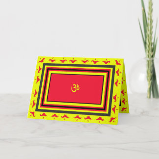 Om & Lamp Diwaliグリーティングカード カード