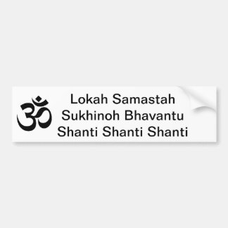 OM、Lokah Samastah Sukhinoh BhavantuShantiのシャン語… バンパーステッカー
